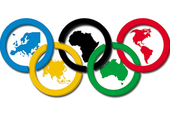 Olympic rings with continents