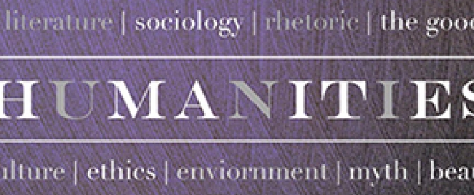 humanities text on purple