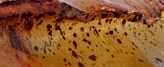 oil globs in surf - photo