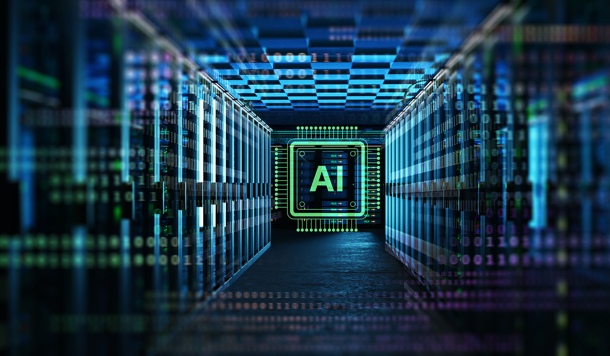AI in dark background 