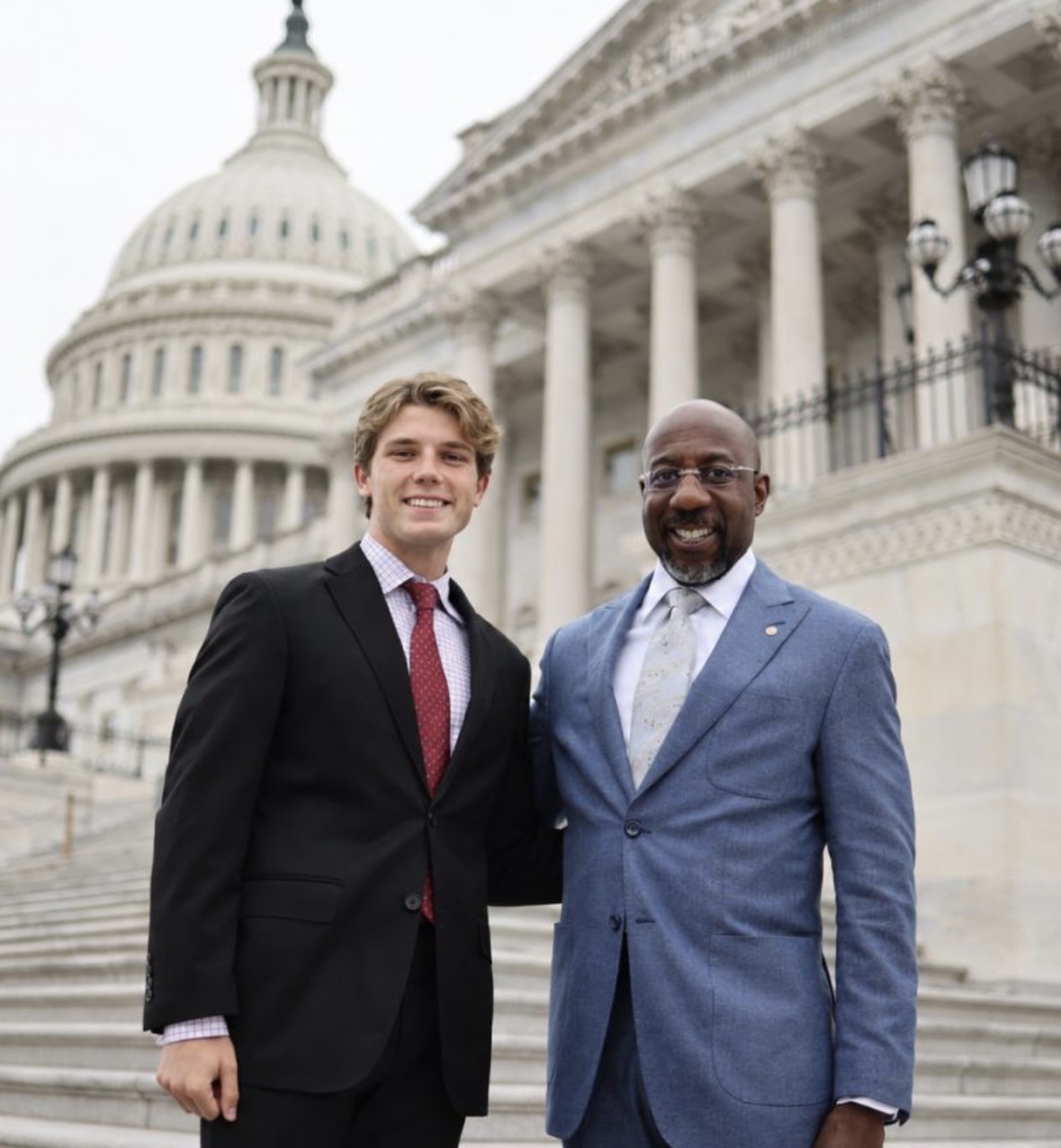 Matt and Raphael Warnock on Capitol Hill steps