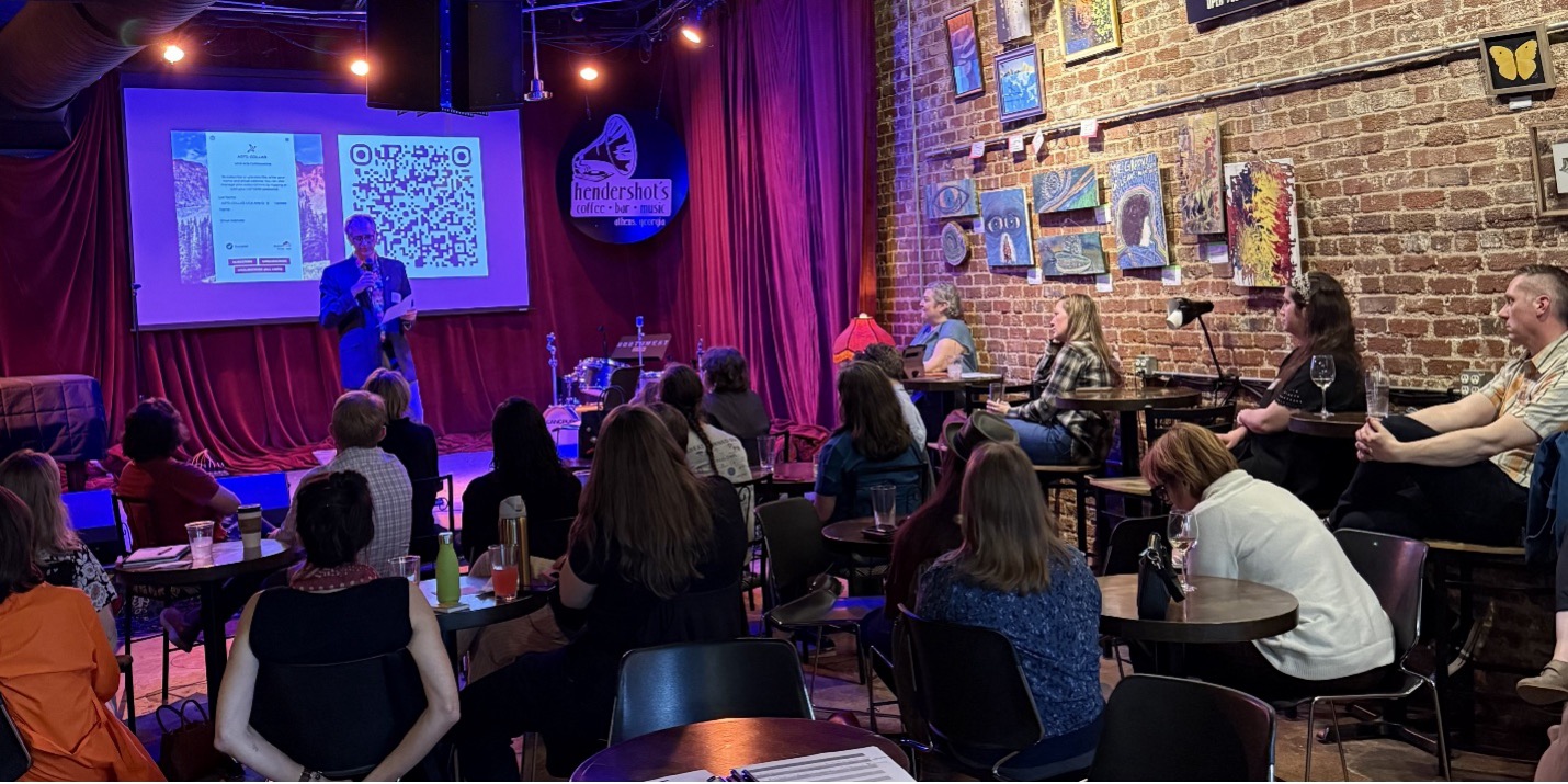 Speaker presenting at event