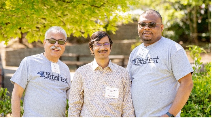 three men outside