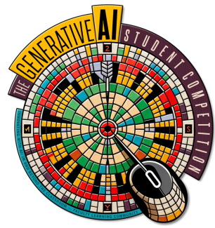 graphic with color dart board diagram and text