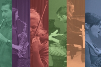 graphic with five musician performers