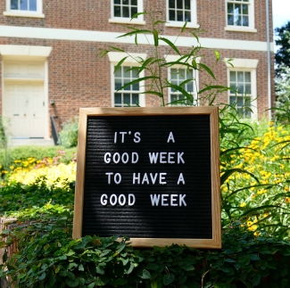 Photo of sign in front of Old College