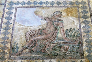 mosaic of greek god