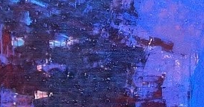 blue painting detail