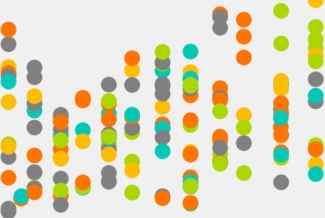 colored dots representing data