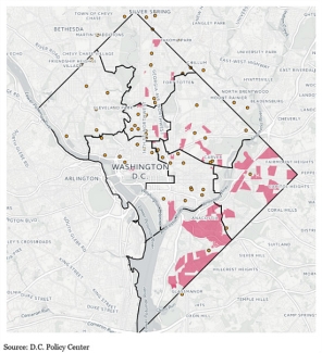 graphic of map showing district and other boundaries, Washington, DC