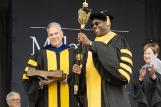 photo of two men in academic regalia
