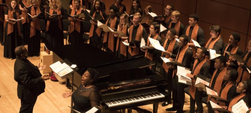 photo of choral singers in concert