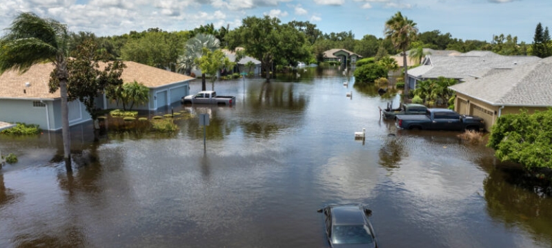 photo of flooded street, day