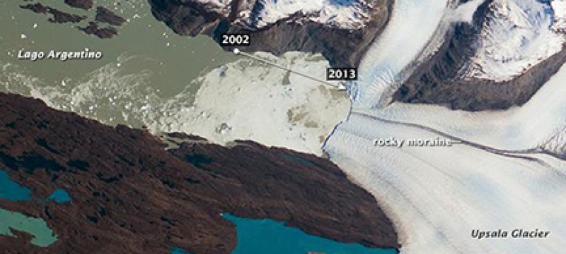 overhead image of glacier in color