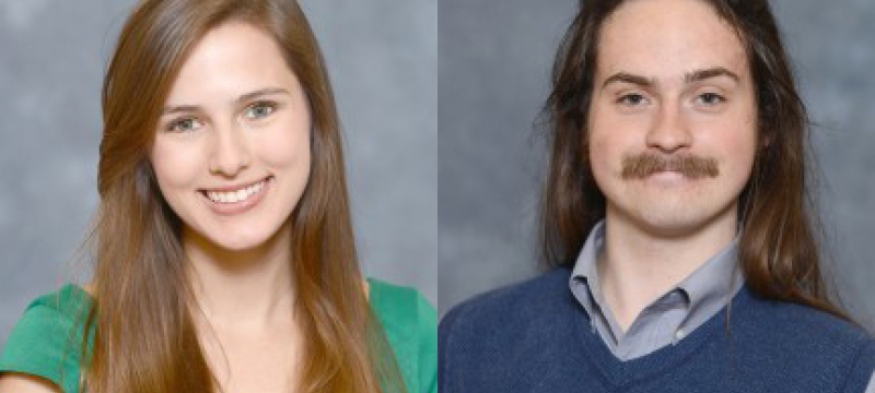 two students, headshots, woman and man