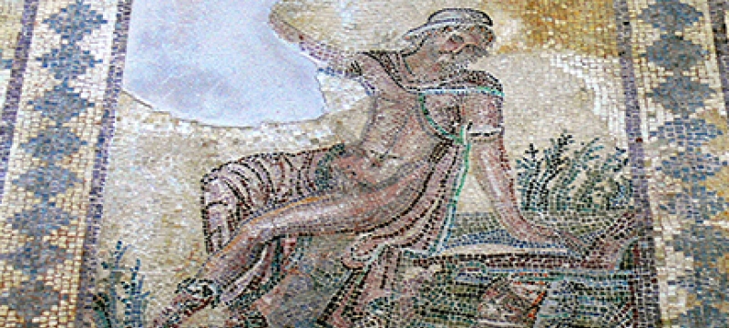 mosaic of greek god