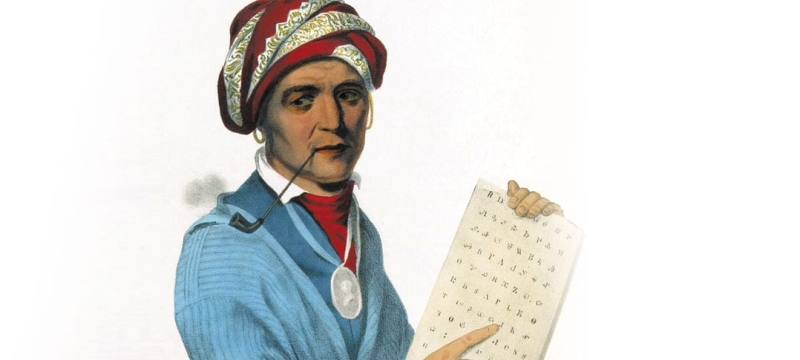 color lithograph image of man with pipe and paper with writing
