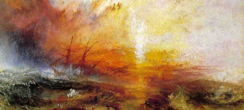 oil painting by J.M.W. Turner, The Slave Ship, 1840