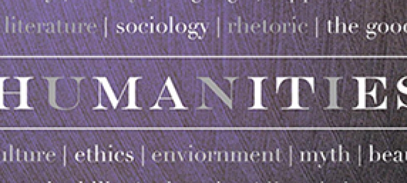humanities text on purple