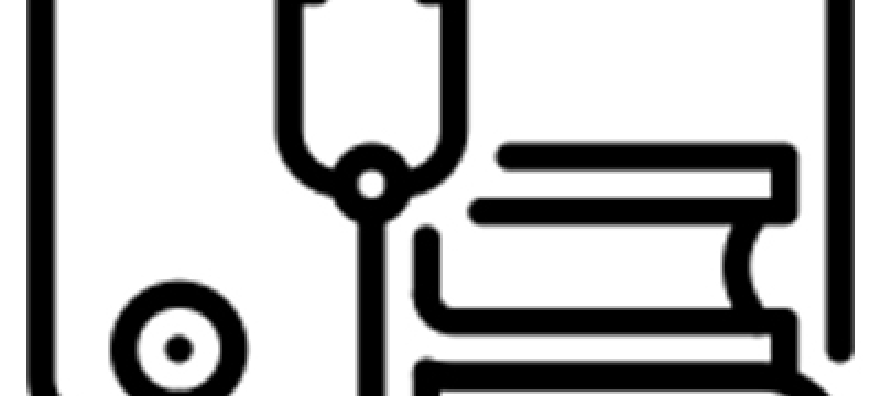 black and white graphic medical education icon