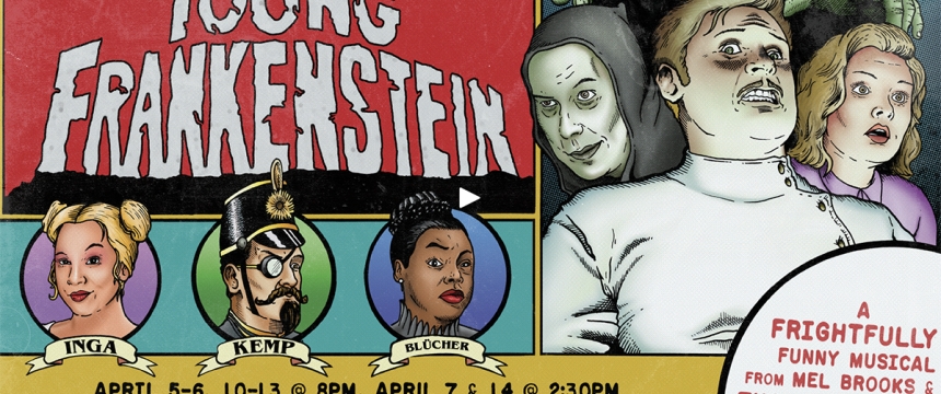 graphic with Young Frankenstein, images and dates