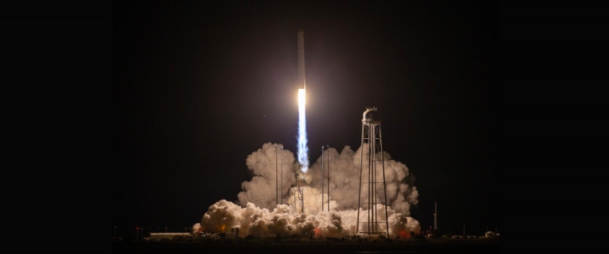 Antares Rocket being launched on October 2, 2020