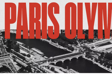 banner graphic with red letter and photo of Paris with Eiffel Tower