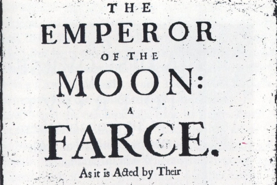 old letter graphic of play title The Emperor of the Moon 