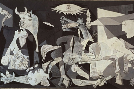 black and white Picasso painting