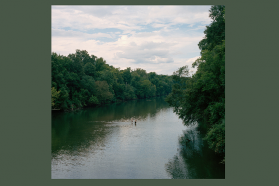 graphic with photo of river, trees, day