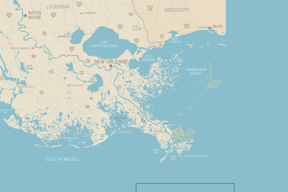 graphic map of Gulf of Mexico