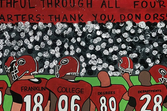 cartoon graphic with football players