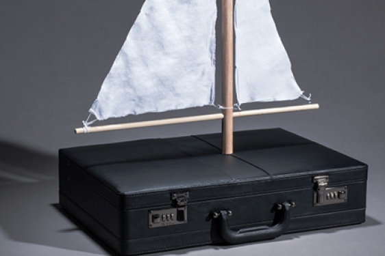 briefcase with a sail