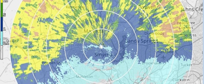screenshot of radar image over regional map