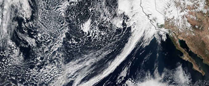 satellite photo over the Pacific Ocean