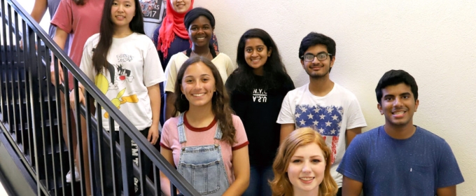 photo of students on a staircase