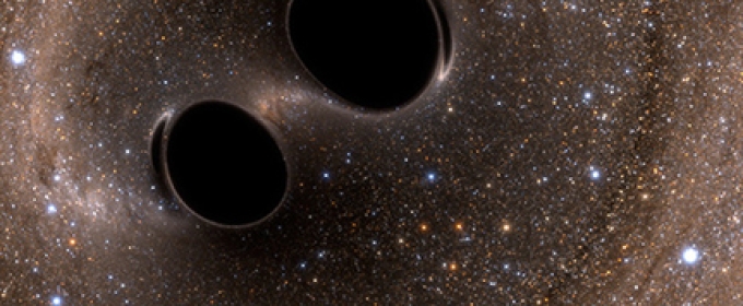 black holes in space, illustration