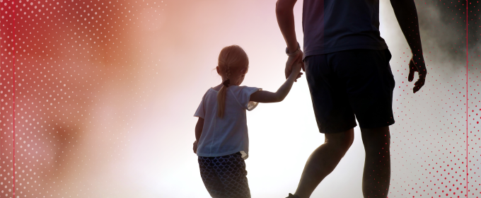graphic with photo of adult holding child's hand 