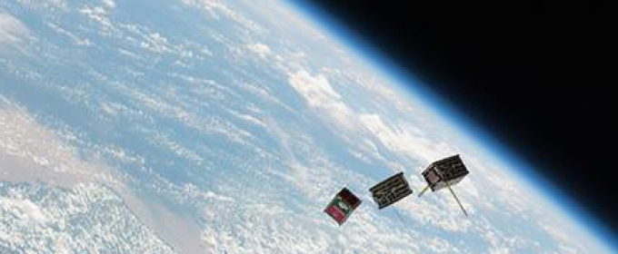 satellites in space, with Earth